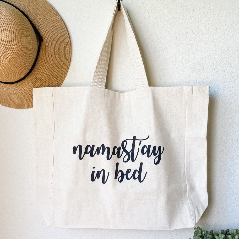 Funny Screen Printed Canvas Shopping Tote Bag - Handmade